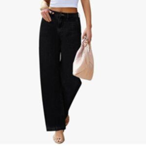 Women's Wide Leg Jeans High Waisted Carpenter Cargo Jeans Casual 90s Y2K Flap